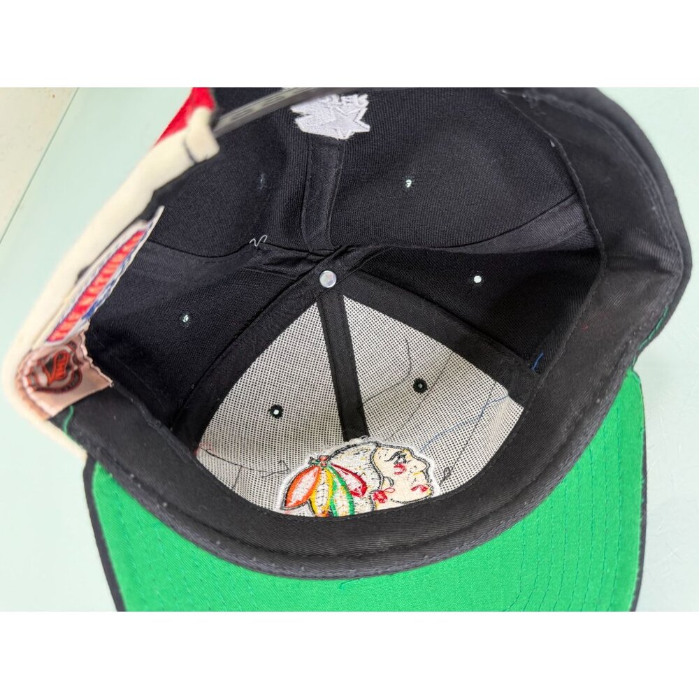 Vintage Starter Blackhawks Cap Hat 100% Wool Snapback NHL 90's Excellent! - Picture 6 of 6